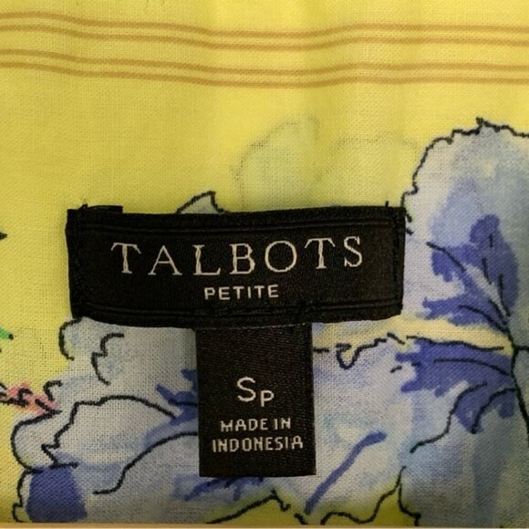 Talbots Floral Print Cotton Popover Blouse - Picture 5 of 8